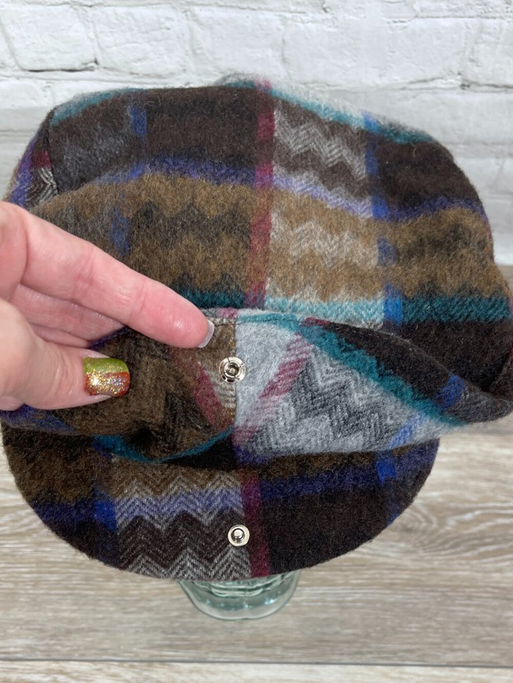 VINTAGE MADE IN THE U.S.A. AZTEC WAVE SCALLY NEWSBOY DRIVERS CAP / HAT SIZE XL - Picture 5 of 13